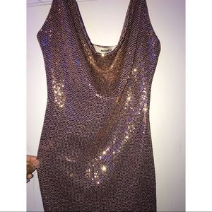 Rose gold sequin dress